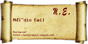 Módis Emil névjegykártya