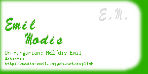emil modis business card